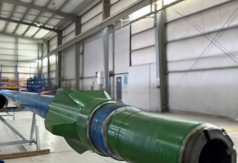 Green and blue thru-tubing motor in the shop